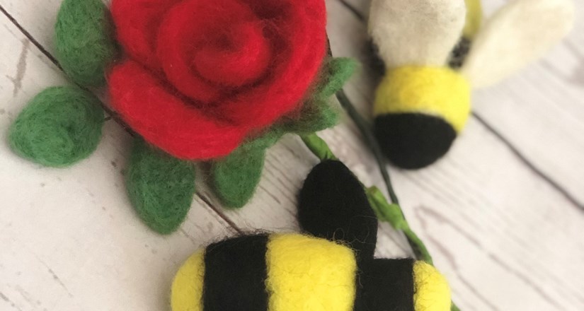 Needle Felting Workshop - Rose and Bee